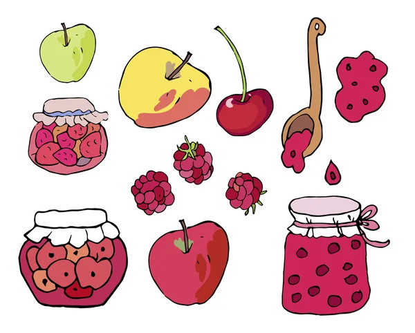 Conjunto de frutas de verão — Vetor de Stock