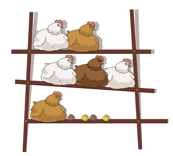 Kur i kurczaków Grafika Wektorowa