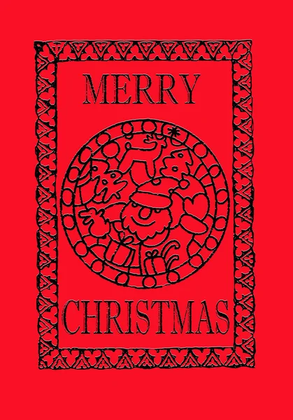 Carte de voeux de Noël rouge — Image vectorielle