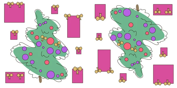 Muster mit Neujahrsbaum — Stockvektor