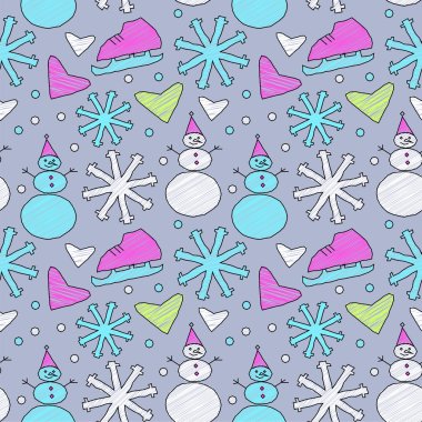 Doodle kış desen