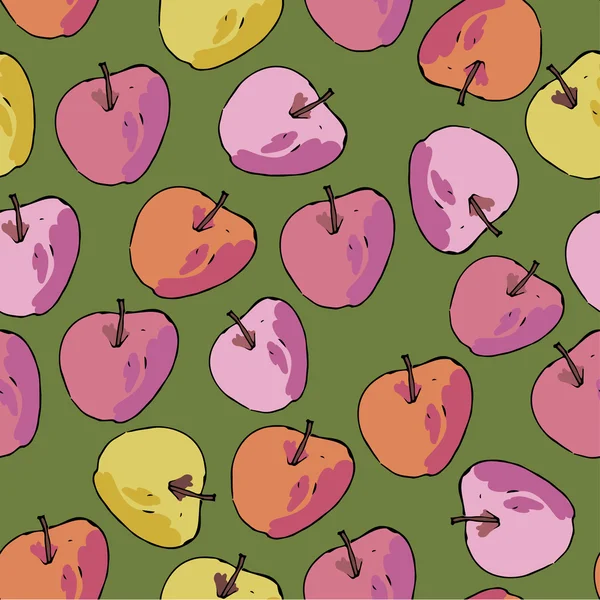 Beau motif de pomme — Image vectorielle