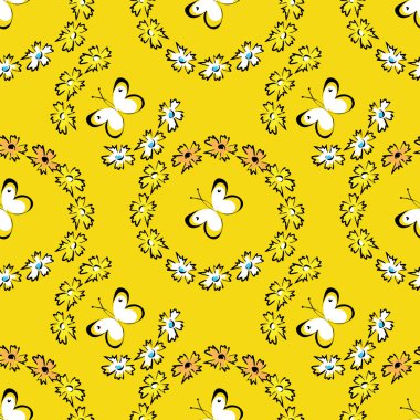 Kelebekler ile sorunsuz yaz deseni