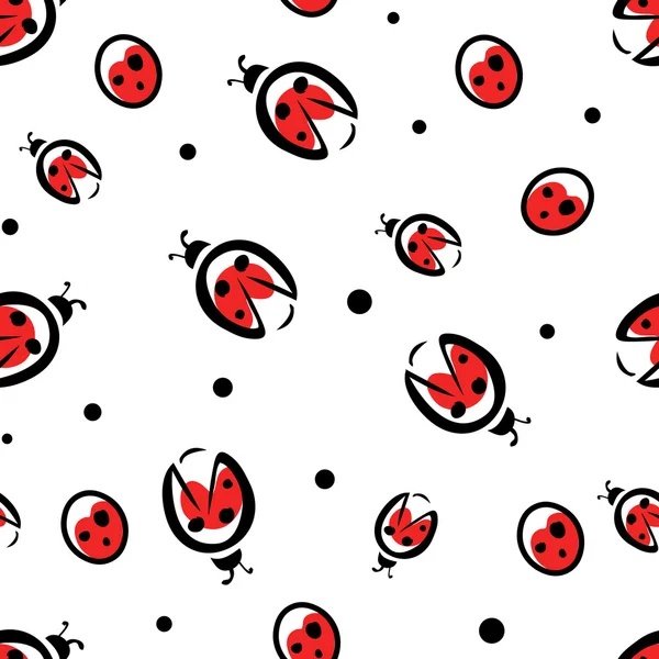 Seamless pattern with ladybugs — Wektor stockowy