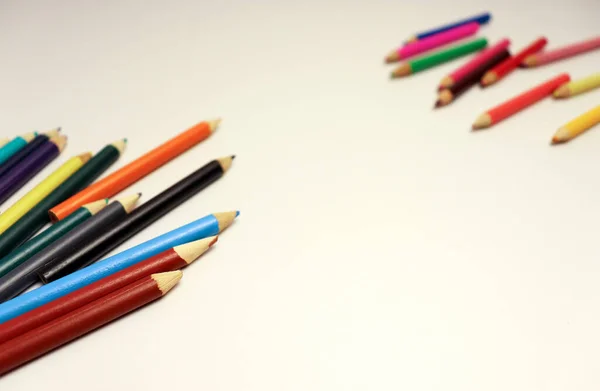 Beautiful Colorful Pencils White Background Beautiful School Banner Design — Stock Photo, Image