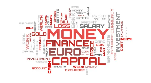 Word Cloud Backdrop Finance Collage Background — Stock Photo, Image