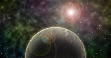 Derin uzayda yıldızları olan güzel renkli takımyıldız. Kozmik arkaplan