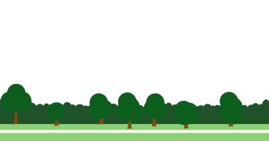 Binaların olduğu 2D karikatür şehir manzarası. Şehir illüstrasyon duvar kağıdı