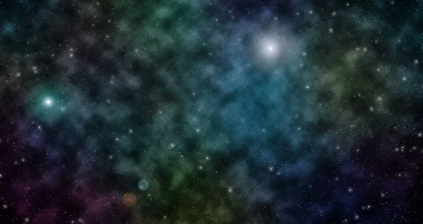 深い空間に星と美しいカラフルな星座 宇宙背景 — ストック写真