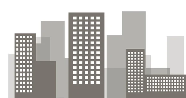 Fondo Del Paisaje Urbano Dibujos Animados Con Edificios Ciudad Ilustración — Foto de Stock