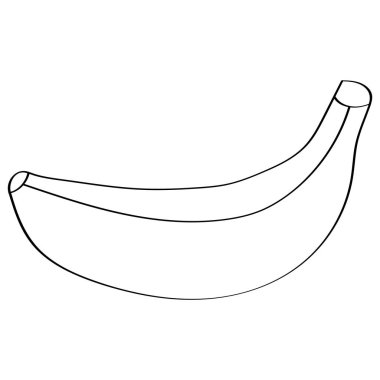 Fırça konsepti için beyaz arkaplanda izole edilmiş güzel bir muz çizgi filmi.