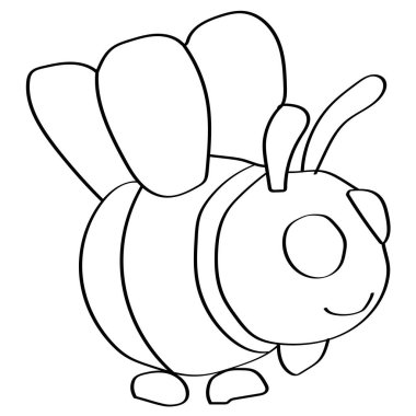 Sanat tasarımı için beyaz arka planda karalama tarzında güzel, küçük bir arı.