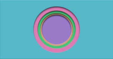 Soyut renkli geometrik pankart tasarımı. Metin için alanı olan daire katmanları