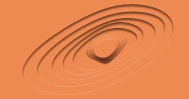 Güzel geometrik kağıt modern afiş konsepti için daireler çizerek arkaplanı kesti