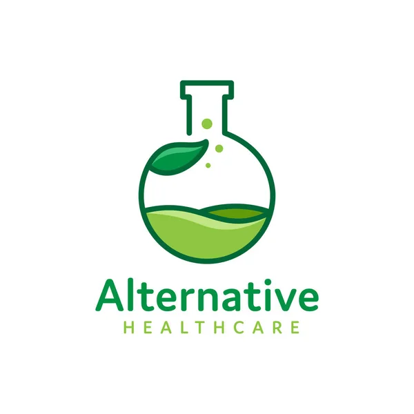 Kräuterblatt Logo Design Für Alternative Medizin Gesundheitswesen — Stockvektor