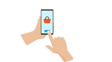 akıllı telefon ile mal satın almak kolay ve hızlı hareket grafik konsepti