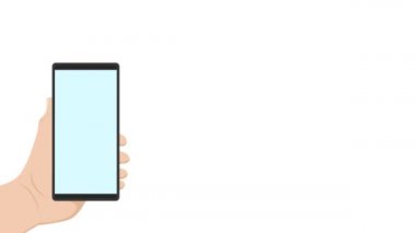 hareket grafikleri konsepti, hedef adrese çevrimiçi alışveriş uygulamasında akıllı telefonla sipariş vermek için