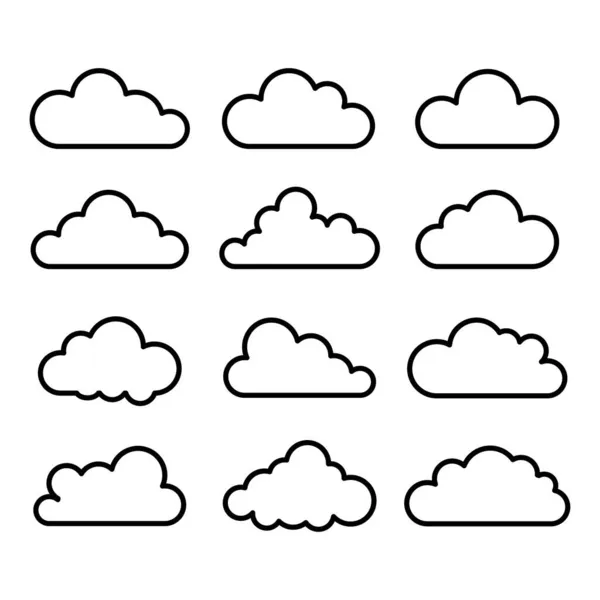 Icono Forma Nube Esquema Simple Colección Diseño Nube Para Aplicaciones — Vector de stock