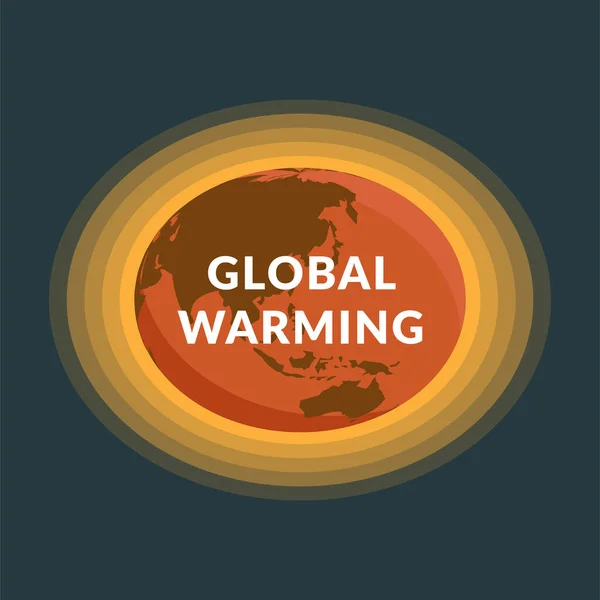 World Global Warming Symbol Isolated Dark Background — Stockvector