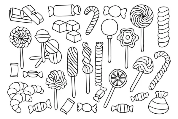 Sweet Food Sketch Collection Doodle Design — Stockvektor