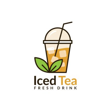 flat design fresh drink iced tea logo