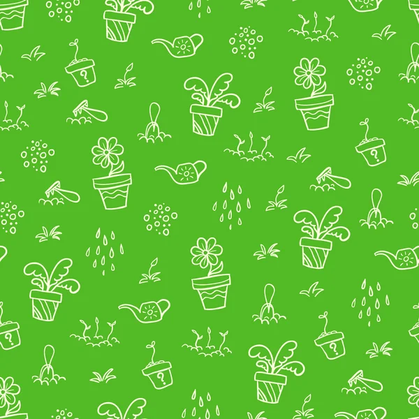 Green garden pattern — Stock Vector