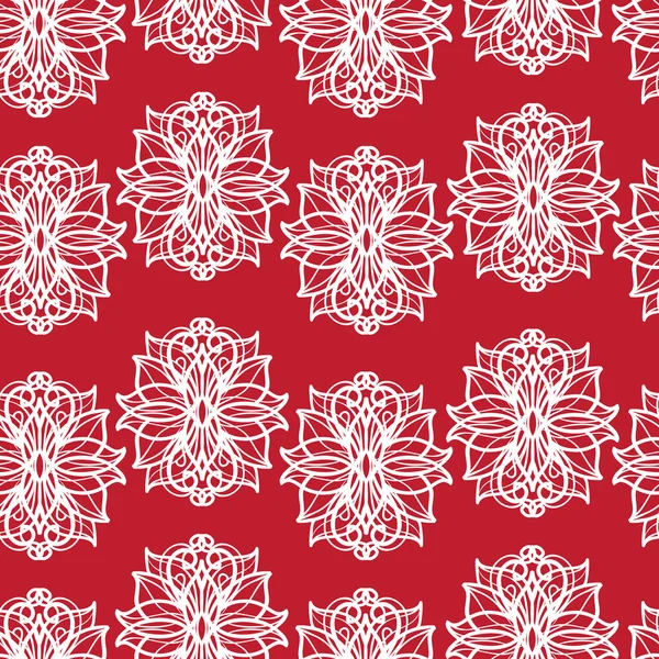 Patrón rojo floral abstracto — Vector de stock