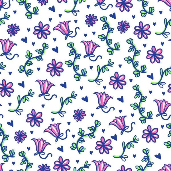 Elegantes nahtloses Muster mit Blumen — Stockvektor