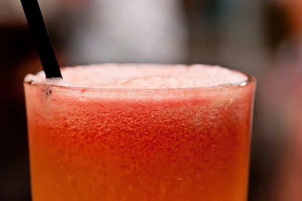 Detailní záběr růžovým melounem juice — Stock fotografie