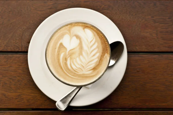 Koffie met latte art — Stockfoto