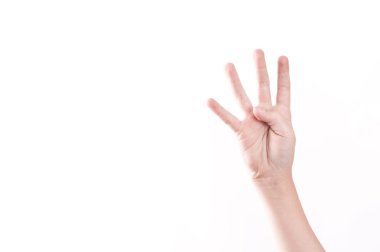 Beyaz arkaplanda el hareketi