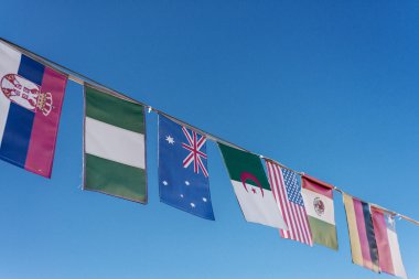 bir afiş dünya bayrakları