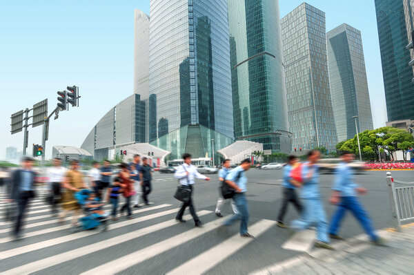 Shanghai street and pedestrian
