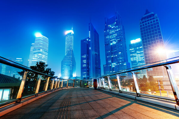 City scene of shanghai at night ,China