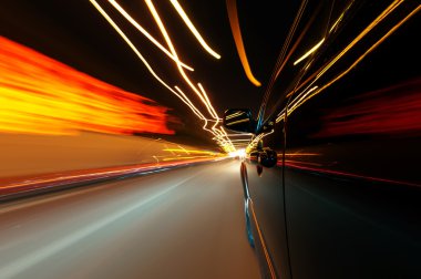 Night, high-speed car clipart