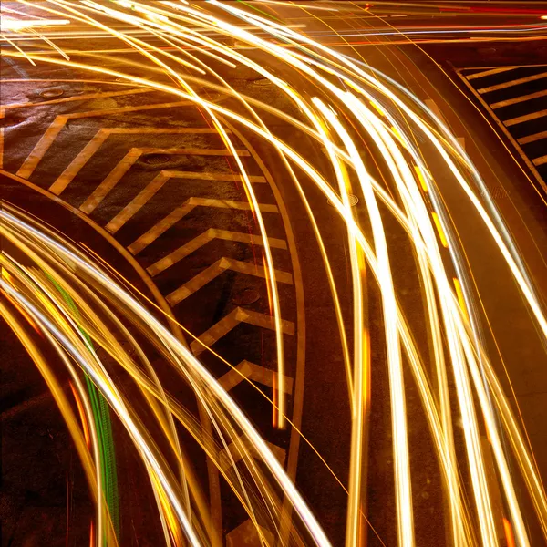 Highway light trails — Stock Photo, Image