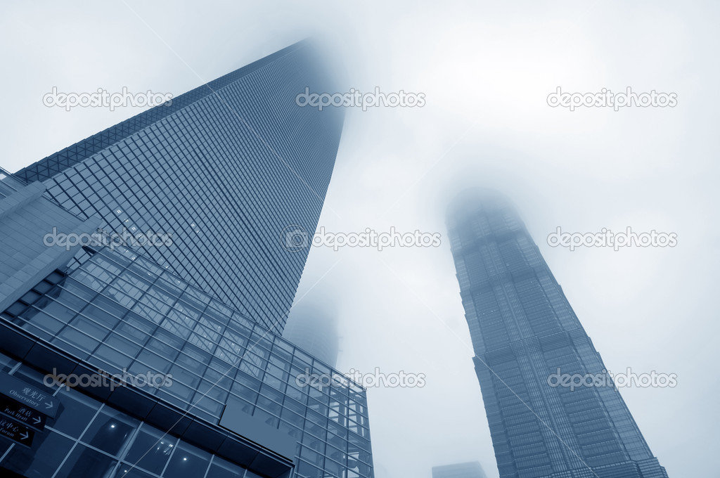 Skyscrapers and fog