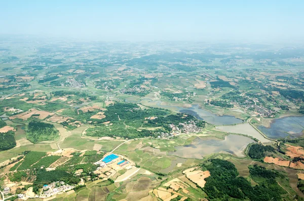 Αεροφωτογραφία του αγροτική Κίνα — Φωτογραφία Αρχείου
