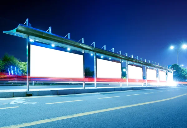 Blank billboard at night — Stock Photo, Image