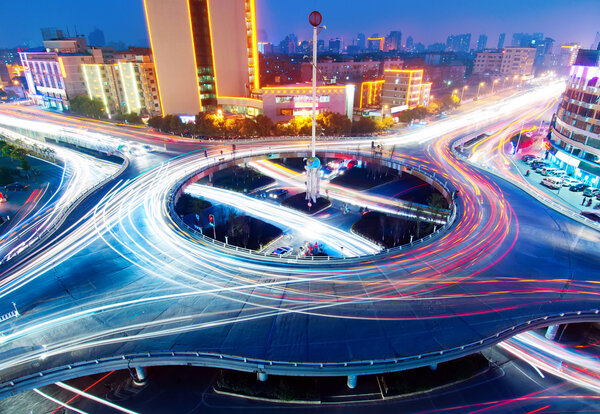 Overpass of the light trails