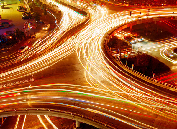 Trace of light on the overpass