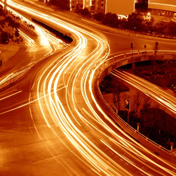 Overpass das trilhas de luz — Fotografia de Stock