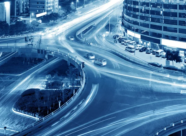 Trace of light on the overpass — Stock Photo, Image