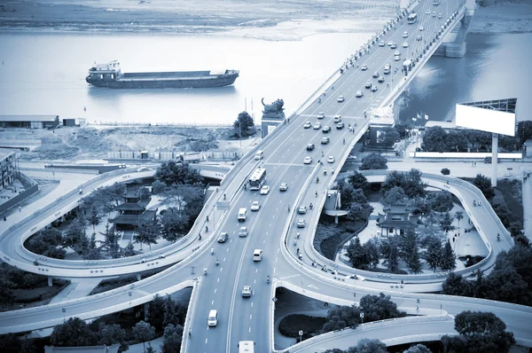 Overlooking the bridge. Took aerial — Stock Photo, Image