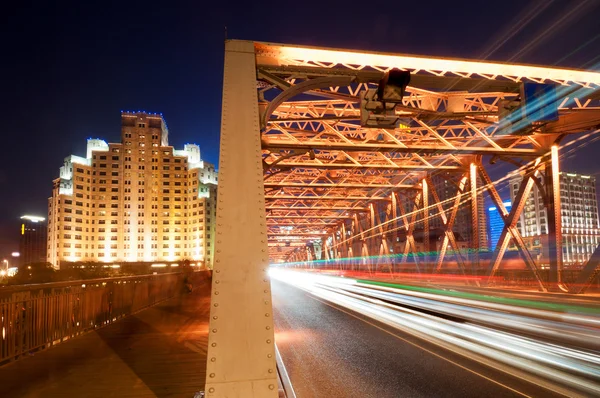 Shanghai Bridge Night — Stockfoto