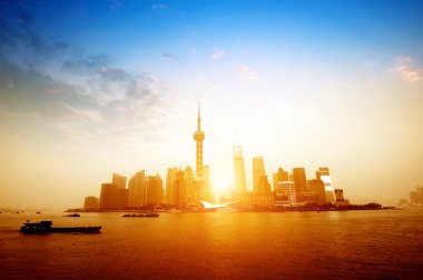 Çin shanghai gündoğumu peyzaj