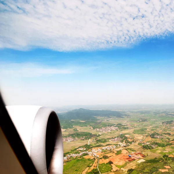 Vista aérea a gran altitud de la China rural — Foto de Stock