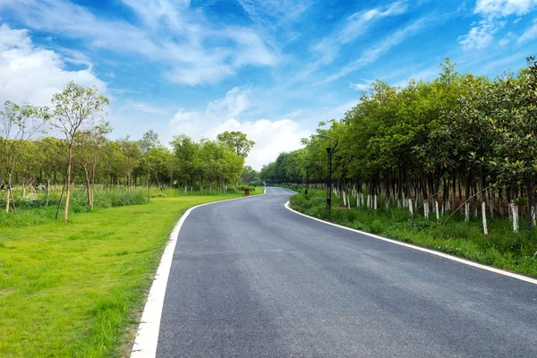 Estrada de asfalto sob o céu — Fotografia de Stock