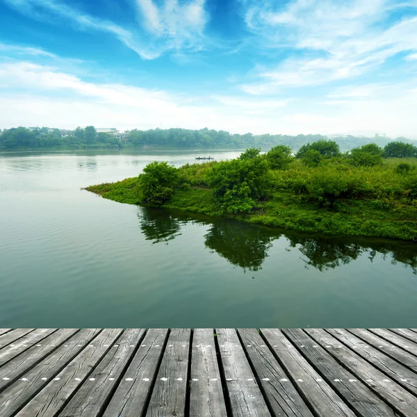 The platform of the small river — Stock Photo, Image