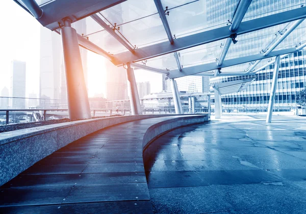 Shanghai Lujiazui financial center pedestrian viaduct — Stock Photo, Image